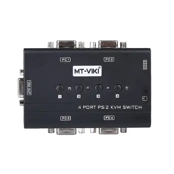 MT-Viki 4 Port VGA UZANABİLECEĞİ Seçin 460SL Orijinal Kablo Yüksek Çözünürlük PS/2 Fare Klavye Konsolu Manuel Düğmesine Basın Anahtarı