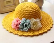 Yeni Çocuklar Çiçek Kız Güneş Kremi Hasır Şapka Plaj Şapka El Yapımı Prenses Çiçek Bebek Şapkası Touca Seyreden İnfantil Muts T Örgü
