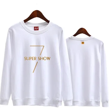 Super junior dünya turu konser super kpop hayranları destekleyici ince boyun kazak kapüşonlu sweatshirt için o 7 aynı baskı göster