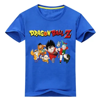 Çocuk Kız 3D Karikatür Dragon Ball Z Tarzı T-shirt Çocuk Kısa Kollu Goku Baskı Tişört Çocuklar İçin Giyim DX018 Tişört Elbise Tops