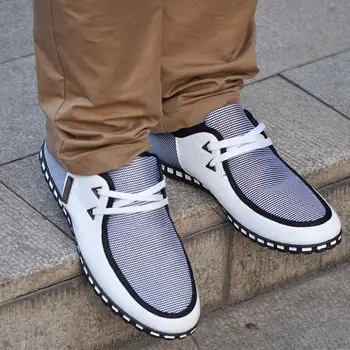 Merkmak Yeni Moda Erkek Ayakkabı ss Marka Erkek Flats Nefes Dantel-İş Ayakkabıları Yüksek Kalite Artı Büyük Boy Tuval