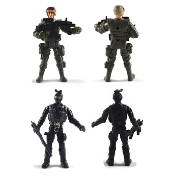 SWAT Komut Mini çocuklar Hediyeler için Eylem Modern Ordu Savaş Oyunu Figürleri Model Oyuncak Askeri Plastik Asker Figürleri