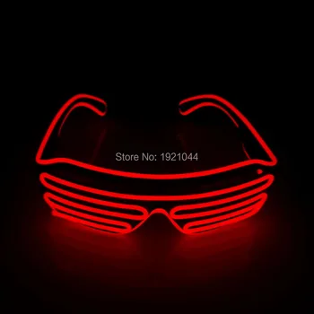 10 renk seçeneği EL gözlük EL Tel Moda Neon Deklanşör sesi aktif Gözlük Kostüm Partisi Dekorasyon Rave Şeklinde LED Işık