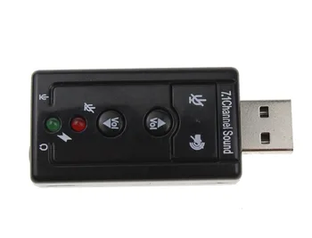PC Bilgisayar Masaüstü Notebook İçin Mini Harici USB Ses Kartı 7.1 Kanal 3D Ses Adaptörü Dönüştürücü +3.5 mm Kulaklık Mikrofon