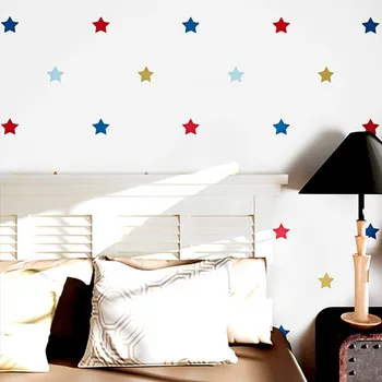 Çocuk Yatak Odası duvar Kağıdı 3D Çizgi film Renkli Yıldız Erkek Ve Kız arka Plan Duvar Kağıdı Ev Dekorasyonu dokunmamış Duvar Kaplamaları