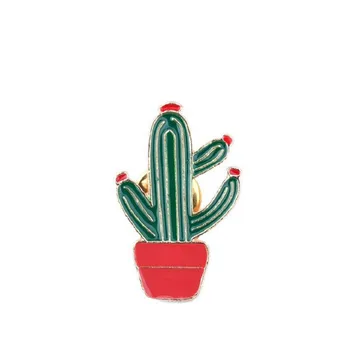 Karikatür kız çocukları için bitkiler Kaktüs Gitar Zar Uzay gemisi Meksika Şapka Broş Pin Pin Sırt çantası Giyim Emaye Saksı
