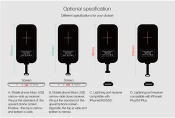 Sihirli Etiketler iPhone 7/6/6/6 artı 7 Artı/Samsung A8/Huawei Mate 8 Qİ kablosuz Şarj Alıcı Kablosuz şarj standardı