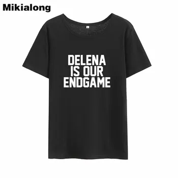 Mikialong Delena Endgame Baskı Bizim T-Gevşek Tee Kısa Kollu gömlek Kadınlar 2018 Yaz Tshirt Üstüne Pamuk Kadın Femme Gömlek