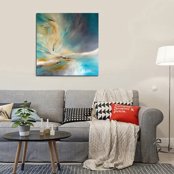 Sıcak Satış Yüksek Kaliteli boyalı Soyut Peyzaj Dekoratif Boyama Tuval Canvas Yandan Soyut Gökyüzü yağlı Boya el Yapımı
