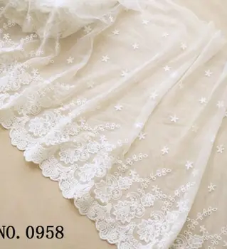 DİY Yeni Bayan elbise için toptan 5 Yard/sürü Dantel kumaş DİY giyim aksesuarları beyaz örgü çiçek nakış dantel kumaş Dantel
