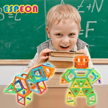 Büyük Boy Manyetik Tasarımcı Blok Oyuncak 58Pcs Model kurma Oyuncak Tuğla Çocuk İçin Plastik Eğitim Manyetik Oyuncak Aydınlat