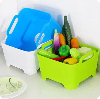 Cep Sebze Plastik Lavabo Depolama Kalınlaşma Süzgeç Sepetini 3 Renk Temizlik Renaissance Meyve Ve Sebze Kutusu Sepeti