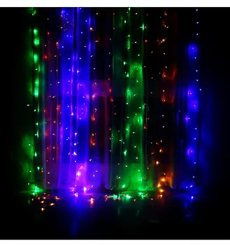 Yeni Yıl Dekorasyon Garland Çelenk Noel Açık Perde Dize Işıkları Luces De Navidad 2x2m 220v LED Noel Işıkları LED