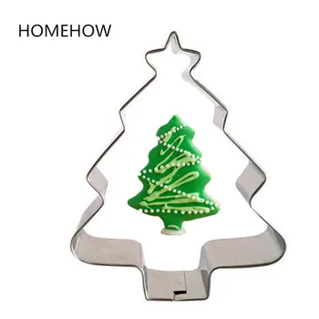 Homehow AMBALAJ/Yılbaşı Serisi Yılbaşı Ağacı Çerez Kesici Noel Paslanmaz Çelik Çerez Fondan Dekorasyon Kalıp Malzemeleri