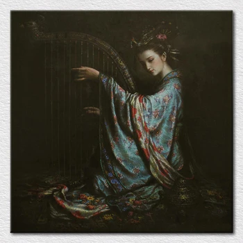 ARP ile klasik Çin güzel kız Modern Sanat boya, tuval üzerine yüksek kaliteli ücretsiz kargo ile basılmış