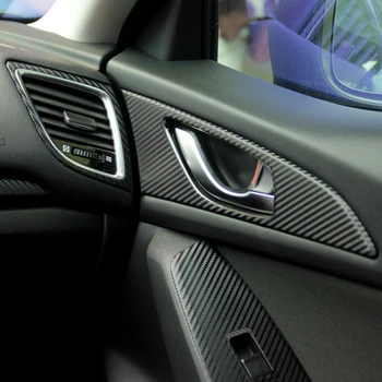 Mazda Axela İçin Etiket Çıkartmalar Kalıp İpoboo Araba-Stil Yeni Araba İç Orta Konsol Renk Değişimi Karbon Fiber