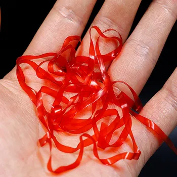 Şeffaf ince deri sineği perisi yeni Sıcak toplam 5yards kırmızı solucan vücut örtüsü 3mm genişliği elastik chironomus larvalarının deri malzemeler ipe