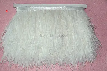 ücretsiz kargo! 8-10 cm / 3-4 inç beyaz devekuşu tüyü devekuşu tüyü 1m / sürü elbise kumaş üretim süreci saçaklı kesilmiş
