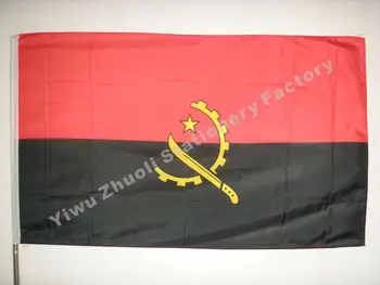 Angola Bayrağı 150X90cm (3x5FT) 100 100D Polyester Çift Yüksek Kalite Ücretsiz Kargo Dikişli