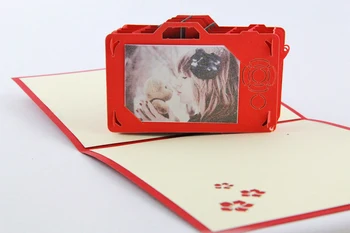 3D Vintage Kamera Tebrik Kartları/ komik/ Ücretsiz kargo kart açılır