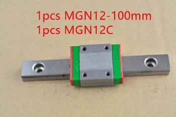 MGN12C veya MGN12H kaydırıcı blok rulman lineer kılavuz 1 adet ile MR12 12mm lineer ray kılavuzu MGN12 100mm
