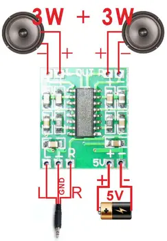 OKUYUN Amplifikatör Kurulu 2.5 ~ 5.5 V USB P * 2 Glyduino PAM8403 Ultra-Minyatür Dijital Amplifikatör Kurulu Yeşil Süper Mikro D sınıfı