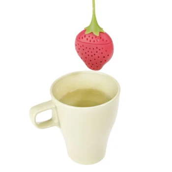 Çaydanlık, çay fincanı Kullanım için COFA ÜST Çilek Tasarım Silikon Çay Demlik Süzgeci - Kırmızı ve Yeşil / Uygun ve Daha fazla