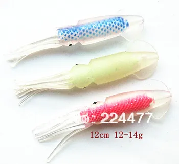 12cm Squid Balık yemi Deniz Balıkçılığı iç lastik ile Plastik Suni Yem Yumuşak Yem Kalamar Kol tipi Mücadele