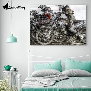 Motosiklet yarış spor Resim 1 adet tuval oturma odası ücretsiz kargo XA için posterler ve baskılar tuval resim HD-1851D