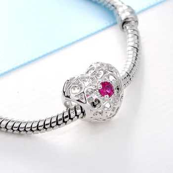 Romantik 925 Gümüş Orijinal kristal Charm Pandora Bilezik Yeni Moda DİY el Yapımı boncuk Takı Kolye Uygun
