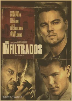 79. oscar film Ayrıldı Leonardo DiCaprio, Matt Damon kağıdı Poster duvar lar Duvar sticker