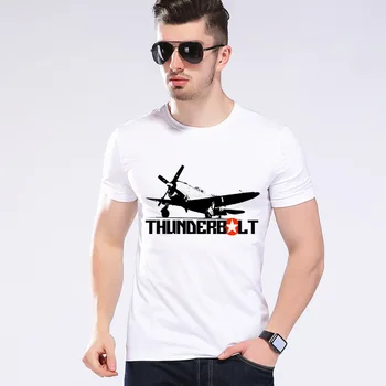 2 2018 Erkekler Thunderblt Uçak T-shirt Erkek Uçak Yaza Özel Kısa Kollu Tatil Hediye Marka T shirt Moe Cerf H2 -#