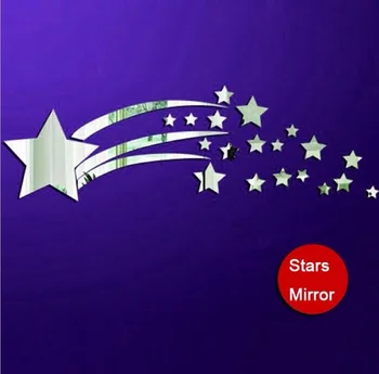 Moda Ayna Duvar Sticker Meteor yağmuru Ev Dekor Duvar Sticker iç Dekorasyon Yaratıcı Çıkarılabilir Duvar ayna Sticker Yıldız