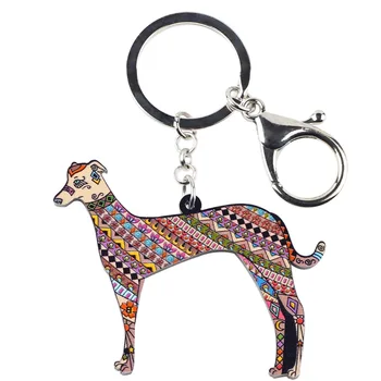 WEVENİ Akrilik Baskı Greyhound Köpek Anahtarını Kadınlar İçin Anahtarlık Çanta Cazibe Adam Anahtarlık Aksesuarları Yeni Moda Takı Zincir