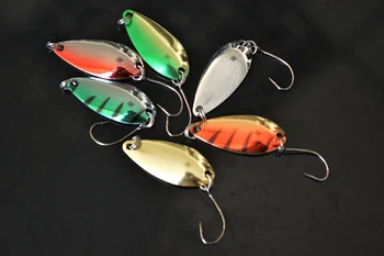 Sıcak Satış!3g 6pcs Çok Renk Mini Metal Kaşık Yem Yem Balık Yemi Balıkçılık için Balık yemi Fume Mücadele ayarlayın