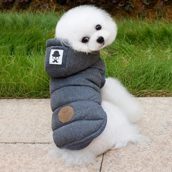 Küçük Köpek Evcil Köpek Ceket Rüzgar geçirmez Kış Ceket Elbise Gri S İçin popüler Sıcak Köpek Giysileri-XXL Artı Boyutu Pet Giyim