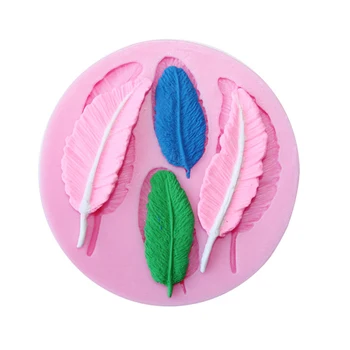 DİY 3D Yaprak Tasarım Tüy Dekorasyon Fondan Şeker Kalıp Araçları Bisküvi Pişirme Aracı Çikolata Silikon Kek Şeklinde Pasta