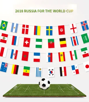 Dize Bayrağı 2018 Rusya Dünya Futbol Kupası 32 Ülke 14x21cm Bayrakları Ülke Bayrağı Bar Ev futbol Futbol Fan Parti Decoratio