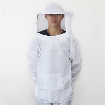 Şapka İle Dayanıklı Pamuklu Beyaz Önlük Arıcı Ekipman Araçları Tutmak Arı Ceket Peçe Elbise Önlük Arıcılık Takım Elbise