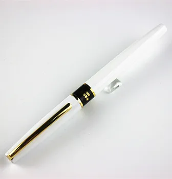 Lüks klasik 8002 beyaz metal silindir tükenmez kalem okul Ofis Kırtasiye moda Bayan tükenmez kalem hediye Yazma