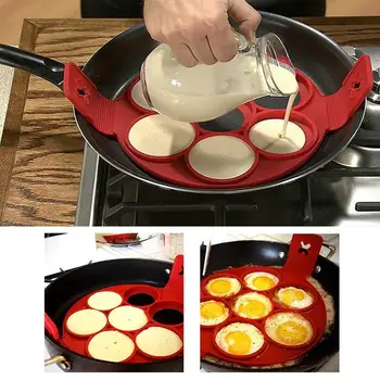 Silikon Kalıp Yuvarlak Kızarmış Yumurta Fantastik Olmayan Maker Yumurta Şekli Mutfak Pişirme Araçları Sopa Formları