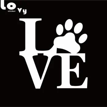 Sevimli Aşk Köpek Pençe Baskı Araba Sticker Karikatür Hayvan Vinil Araba Çıkartma
