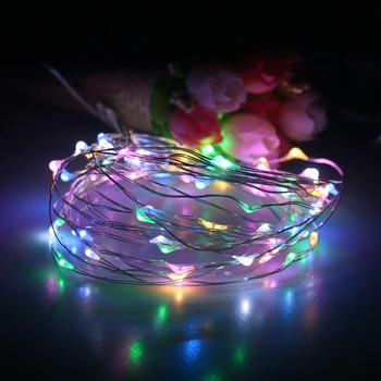 Feimefeiyou 5m 50 Starry String pil Işıkları Peri Mikro Noel Partisi Düğün 3 renk Şeffaf Bakır Tel LED