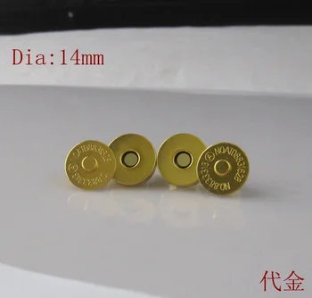 Manyetik DİY Çanta 50pcs/lot 14*3.5 mm Silah Siyah Metal Mıknatıs Düğme, Metal Düğme, Toka Raptiye Snaps