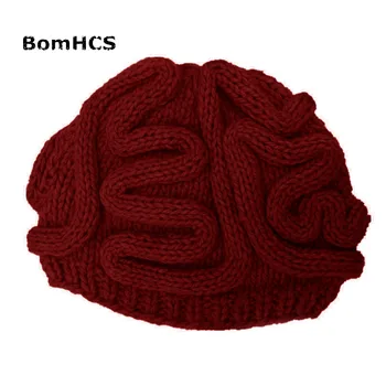 BomHCS Yeni Hediye Novetly Terör Büyük Beyin Şapka %100 El Yapımı Sıcak Kış Beyni Beanie Cadılar Bayramı Partisi Hediyeler Örme