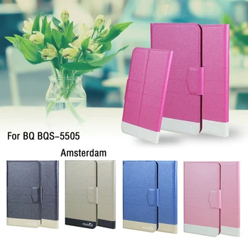 5 Renkler Sıcak!BQ BQS-5505 Amsterdam Telefonu kılıfı Deri Kapağı,2017 Fabrika Doğrudan Moda Lüks Tam Kapak Standı Telefonu Durumlarda Kapak