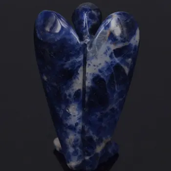 2inch Mavi Sodalite Mücevher Melek Doğal El Sanatları Taş Heykel Çakra Şifa Reiki Taş Oymacılığı