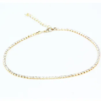 Kadınlar için parlak yıldız gelin düğün kristal streç elmas kolye zarif elastik moda kolye takı x186