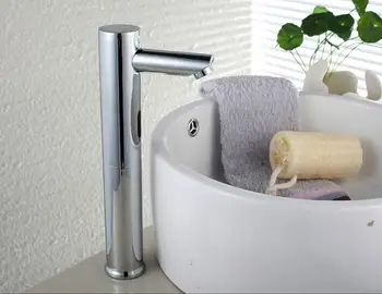 Pirinç Banyo Lavabo Musluk Havza Otomatik Sensör Ücretsiz Sensör altın tek Soğuk Otomatik El Musluk Dokunun Mikser Musluk