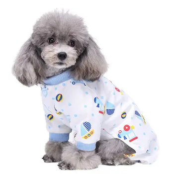 Güzel Köpekler Araba Baskı Tulumu Pijama Rahat Pamuklu Giysiler Köpekler Gömlekler Hayvanlar
